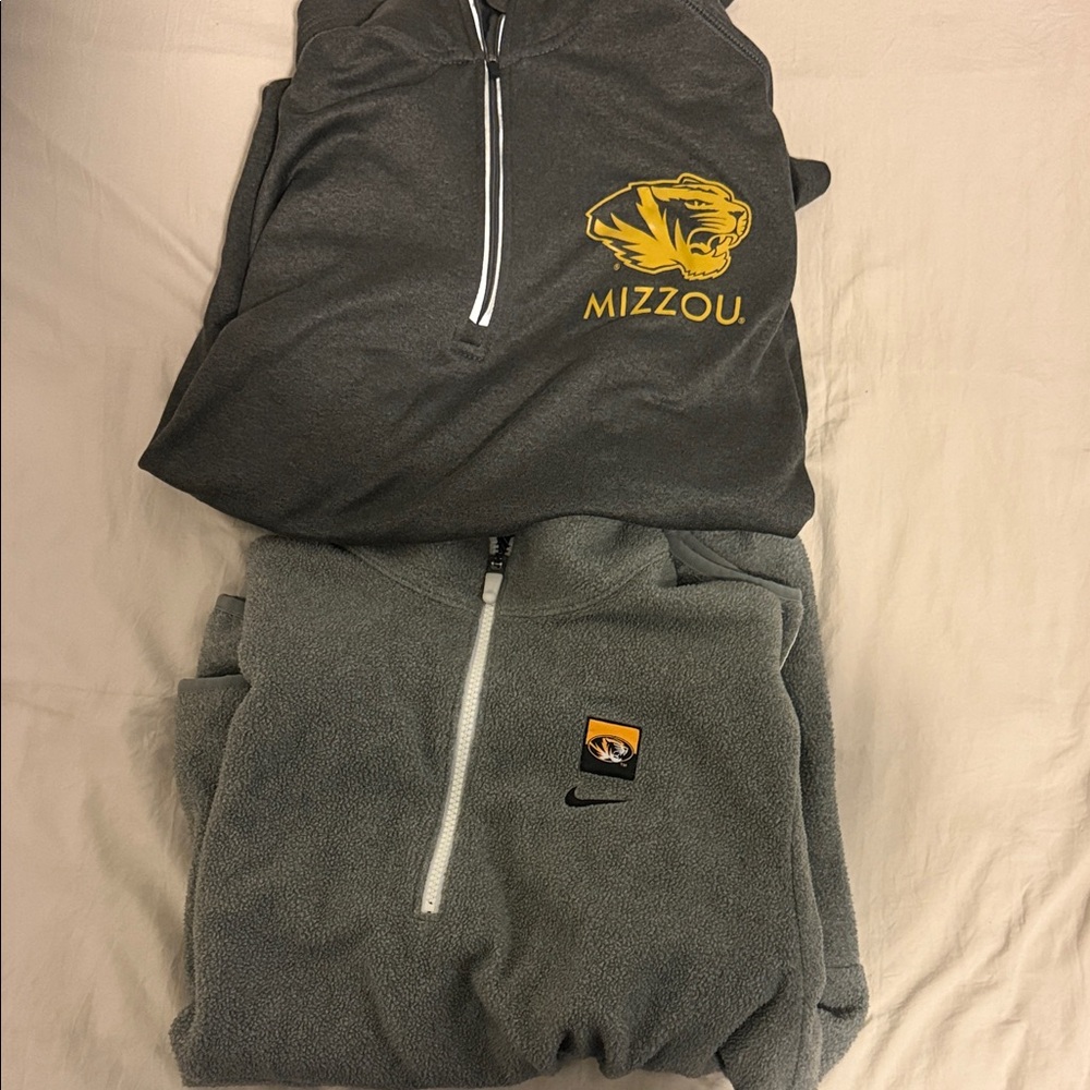 Nike Gray and Dark Gray Mizzou Pullover with Logo